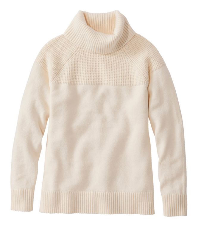 Women's All-Day Waffle Sweater, Turtleneck