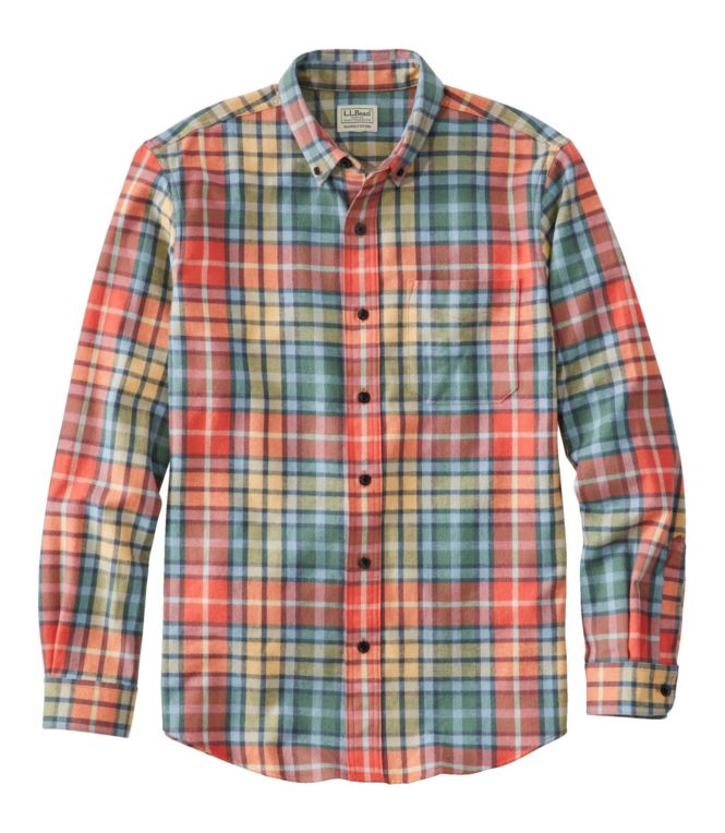 Men's Scotch Plaid Flannel Shirt, Slightly Fitted