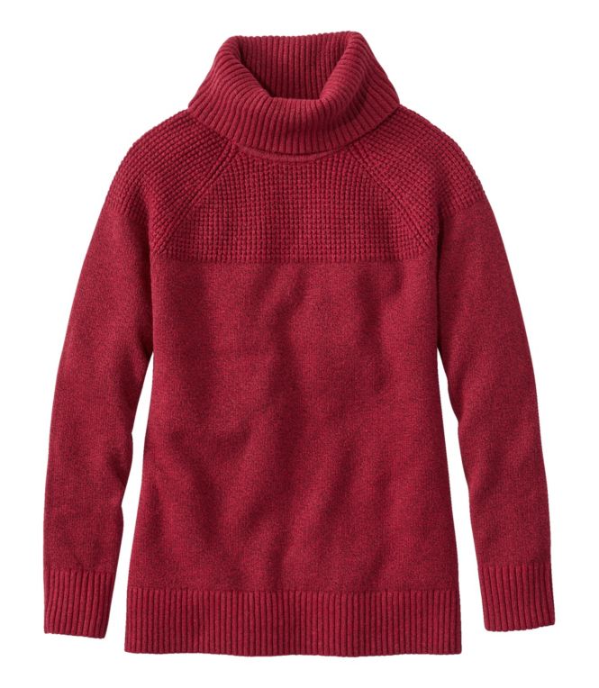 Women's All-Day Waffle Sweater, Turtleneck