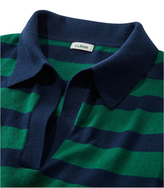 Women's Cotton/Cashmere Sweater, Polo Stripe