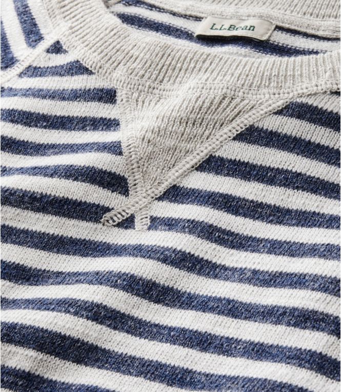 Women's Organic Cotton Slub Sweater, Crewneck Stripe