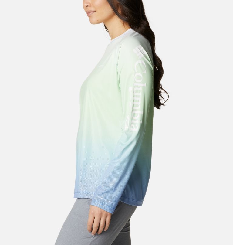 Columbia Women' PF Tida Deflector Printe Lon Sleev Shirt