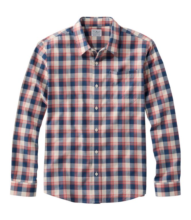 Men's Wrinkle-Free Ultrasoft Brushed Cotton Shirt, Long-Sleeve, Slightly Fitted Untucked Fit