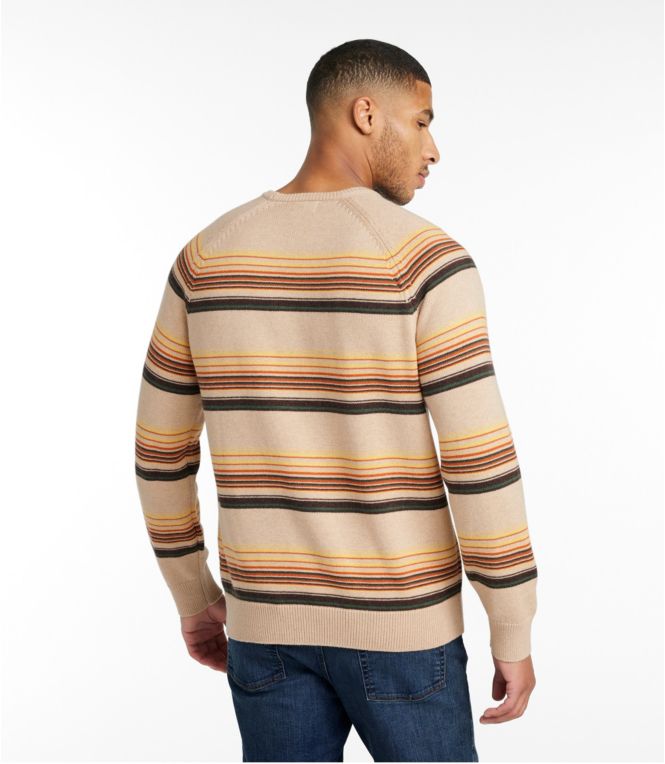 Men's Wicked Soft Cotton/Cashmere Sweater, Crewneck, Stripe
