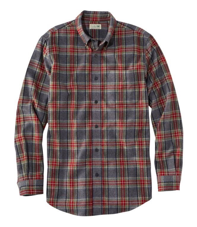 Men's Scotch Plaid Flannel Shirt, Slightly Fitted
