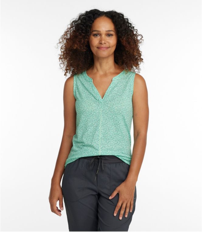 Women's Streamside Tank, Splitneck Print