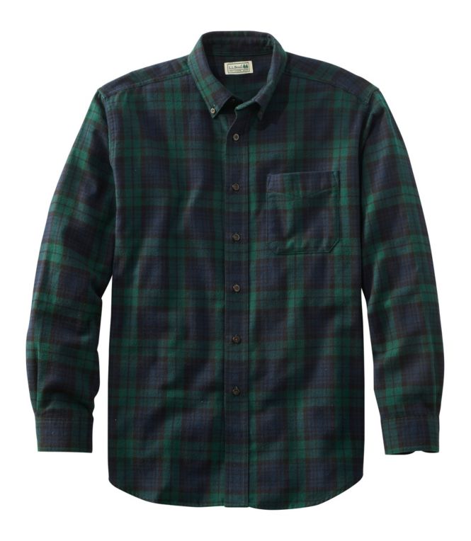 Men's Scotch Plaid Flannel Shirt, Slightly Fitted