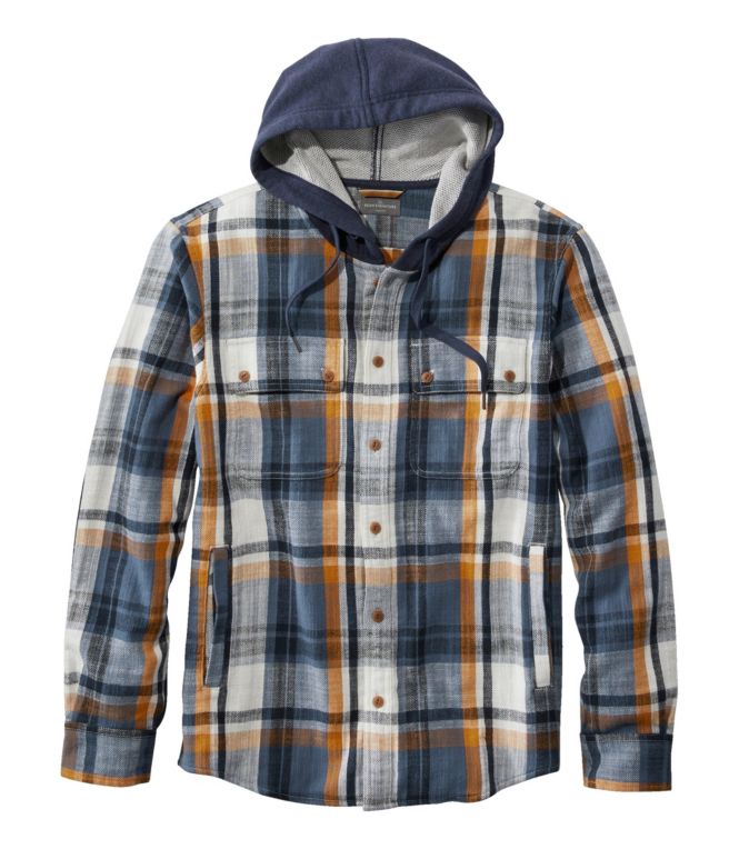 Men's Signature Heritage Textured Flannel, Hooded Shirt Jac, Plaid