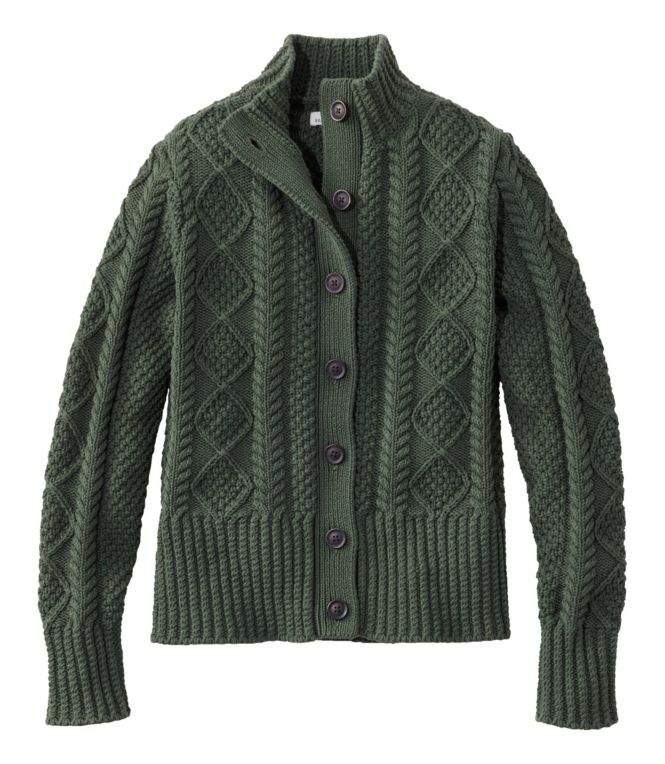 Women's Signature Cotton Fisherman Sweater, Short Cardigan