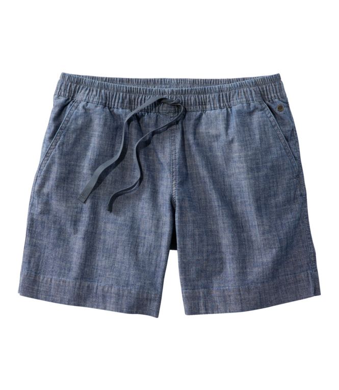 Women's Lakewashed Dock Shorts, Mid-Rise Chambray