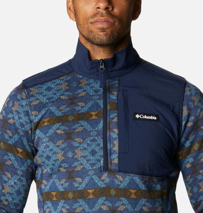 Columbia Men' Sweate Weather Fleec Printe Hal Zi Pullover