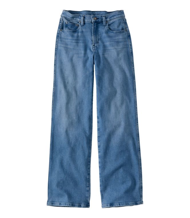 Women's L.L.Bean Everyday Stretch Jeans, High-Rise Relaxed Wide-Leg