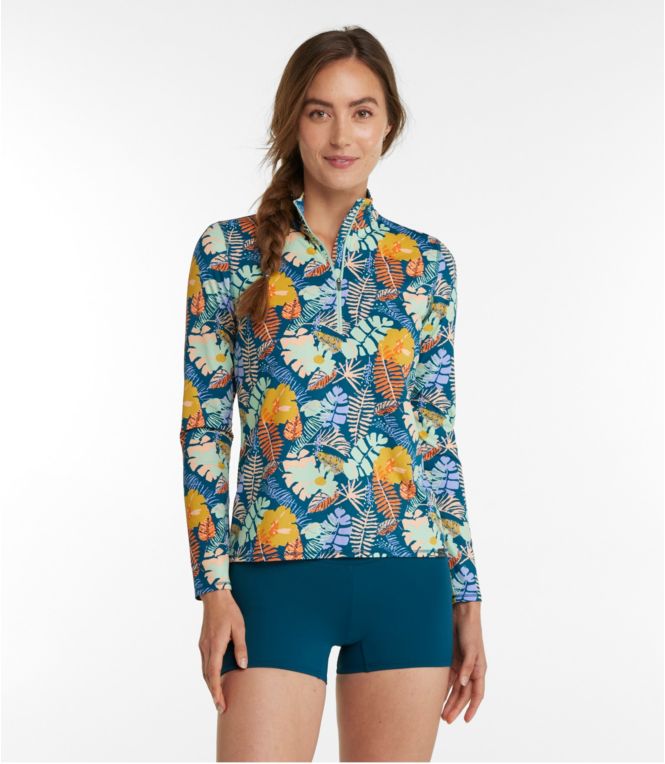 Women's SunSmart? UPF 50+ Sun Shirt, Quarter-Zip Print