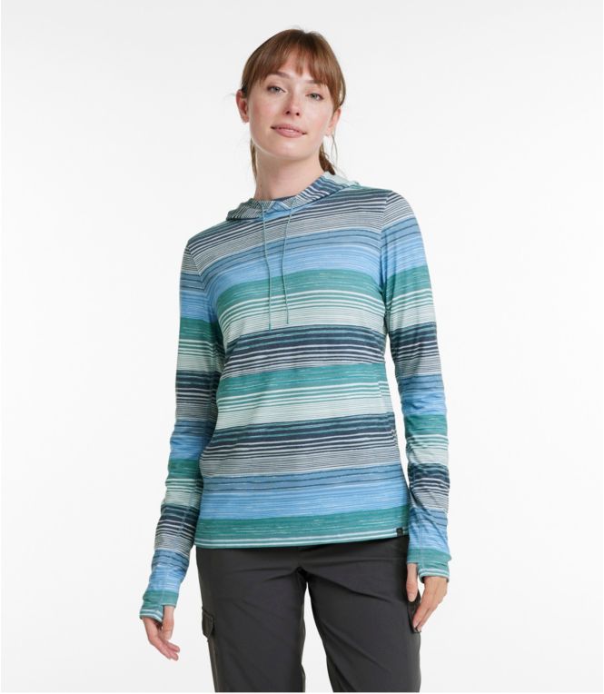 Women's Everyday SunSmart? Hooded Pullover, Long-Sleeve Stripe