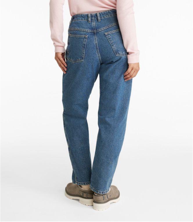 Women's Double L? Jeans, Ultra High-Rise Comfort Waist Tapered Leg Flannel-Lined