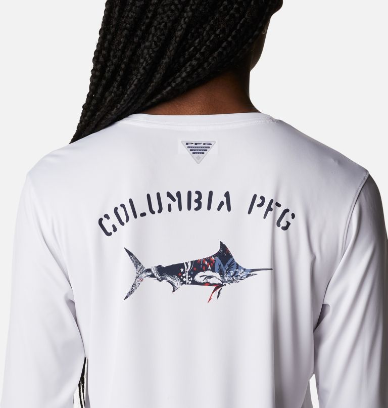 Columbia Women' PF Tida Tee Fill-O-Prin Fis Lon Sleev Shirt