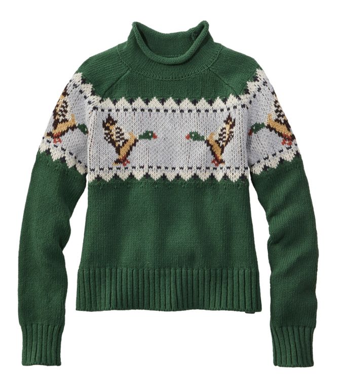 Women's Signature Original Cotton Sweater, Rollneck Novelty