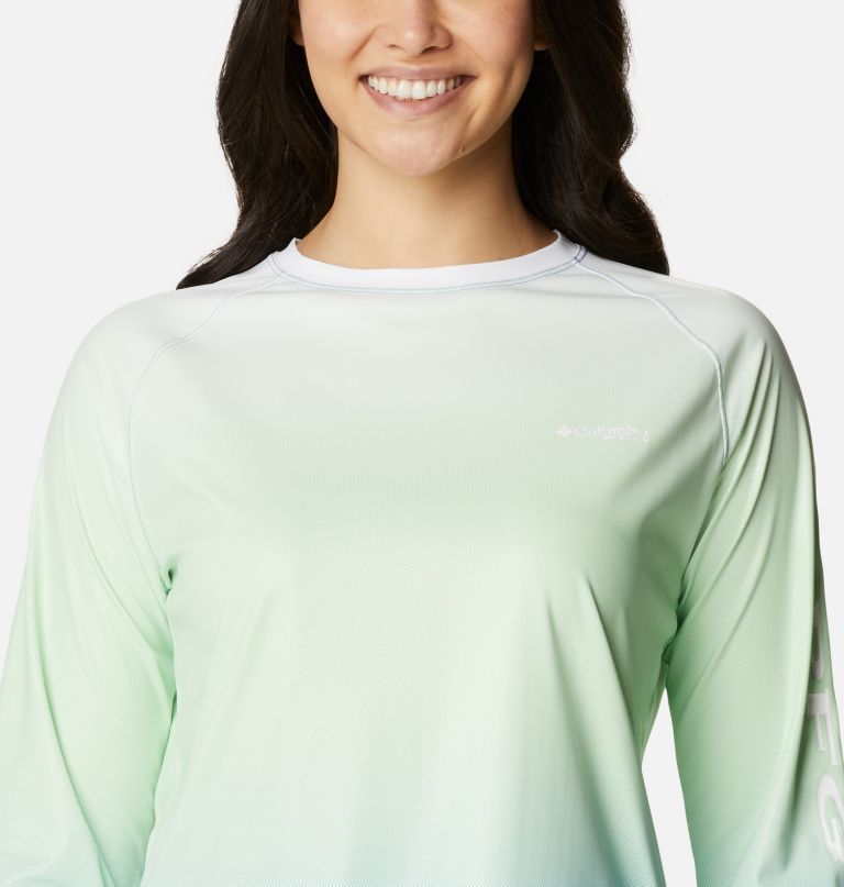 Columbia Women' PF Tida Deflector Printe Lon Sleev Shirt