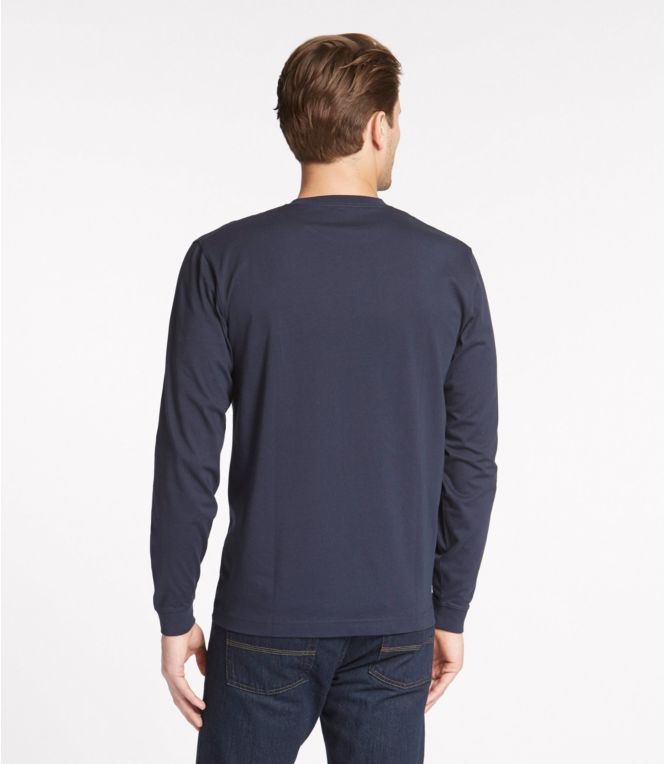 Men's Carefree Unshrinkable Tee with Pocket, Traditional Fit, Long-Sleeve