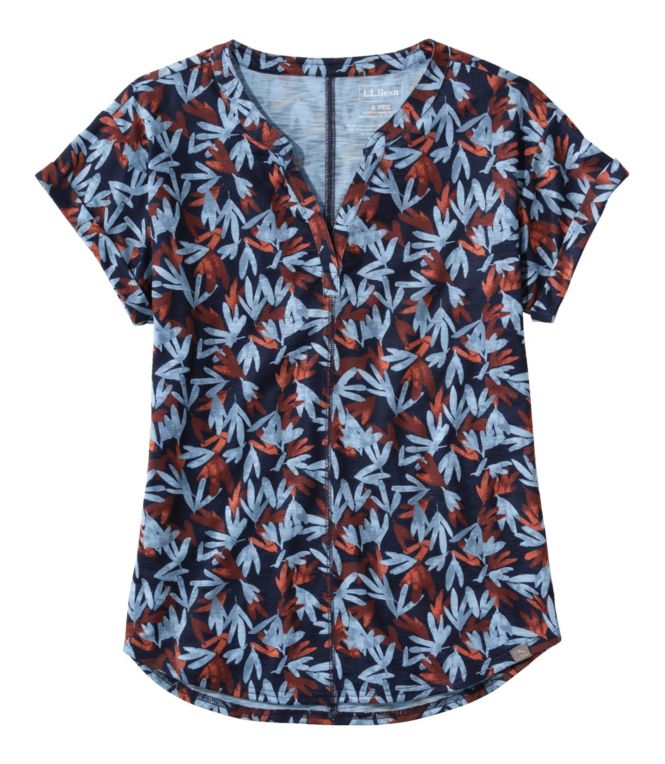 Women's Streamside Tee, Short-Sleeve Splitneck Print