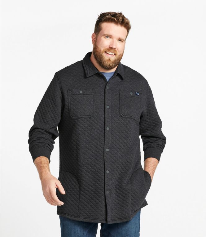 Men's Quilted Sweatshirts, Snap Overshirt