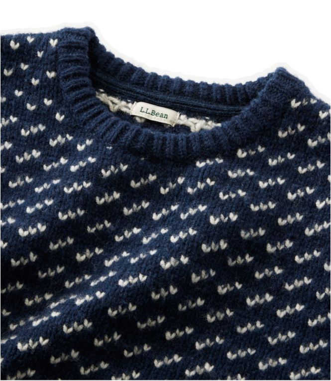 Women's Bean's Classic Ragg Wool Sweater, Crewneck Bird's-Eye