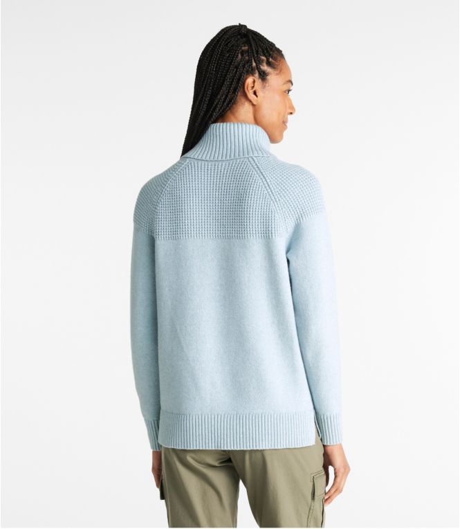 Women's All-Day Waffle Sweater, Turtleneck