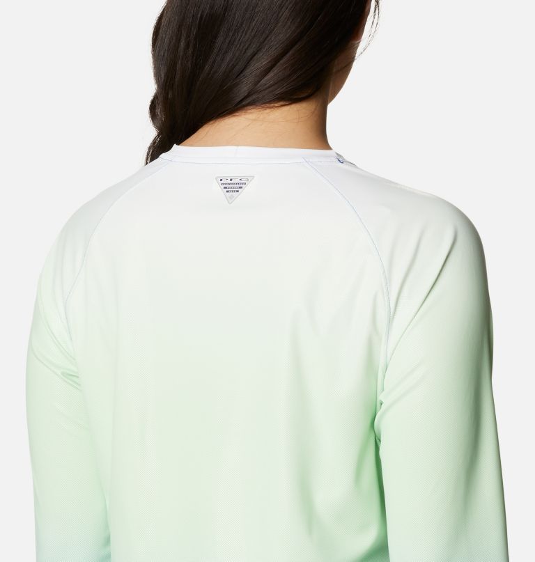 Columbia Women' PF Tida Deflector Printe Lon Sleev Shirt