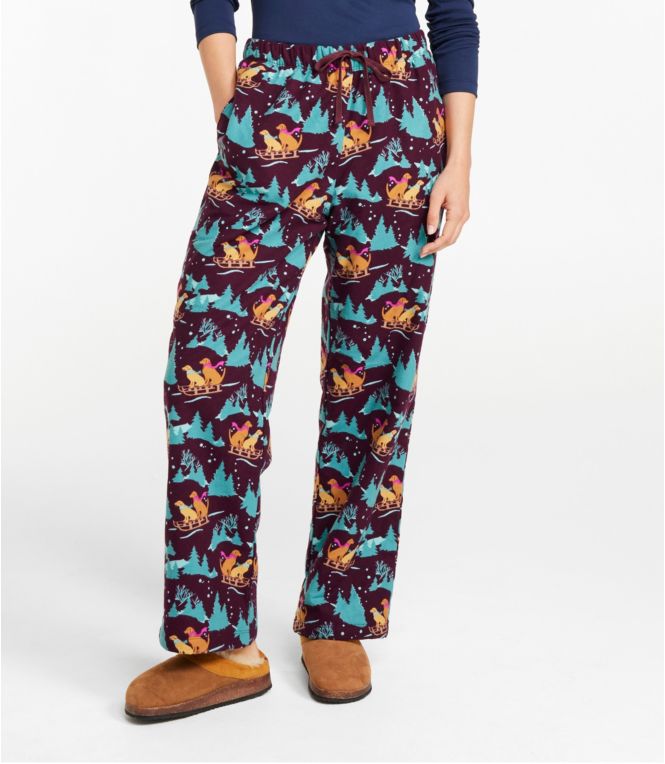 L.L.Bean Flannel Sleep Pants, Print Fleece-Lined