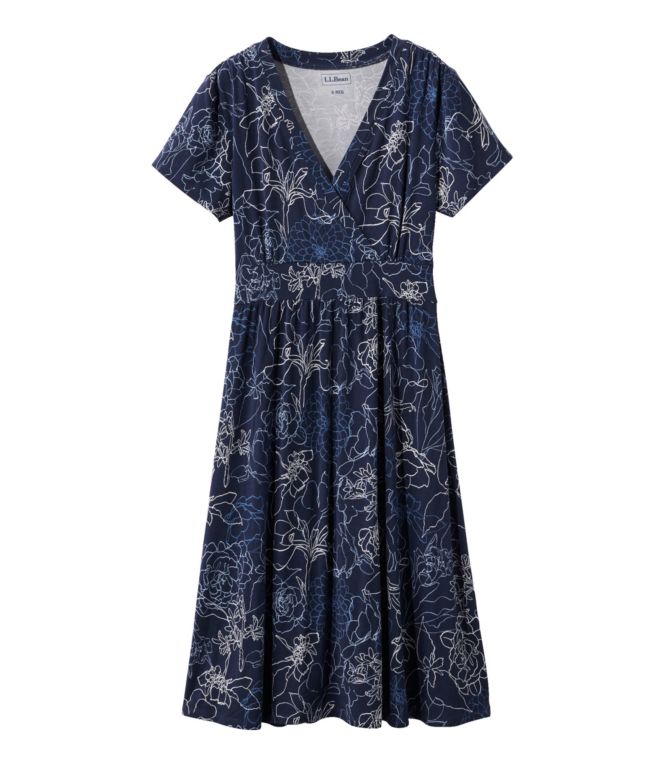 Women's Summer Knit Dress, Short-Sleeve Print
