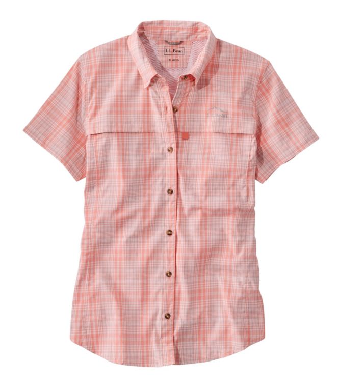 Women's Tropicwear Shirt, Plaid Short-Sleeve