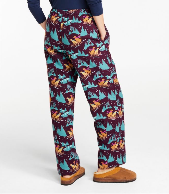 L.L.Bean Flannel Sleep Pants, Print Fleece-Lined