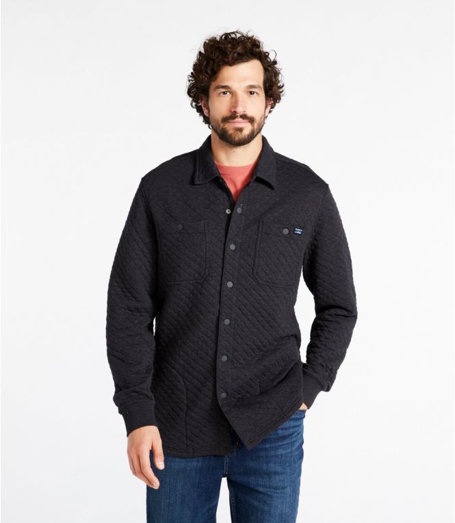 Men's Quilted Sweatshirts, Snap Overshirt