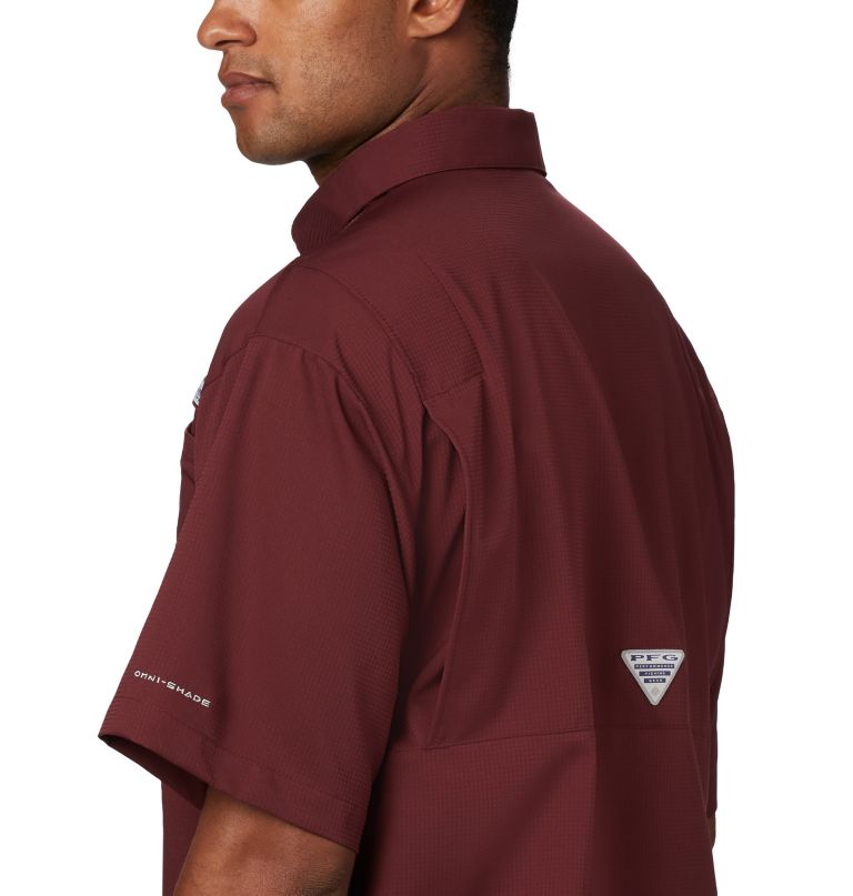 Columbia Men' Collegiat PF Tamiami Shor Sleev Shir  Texa   M