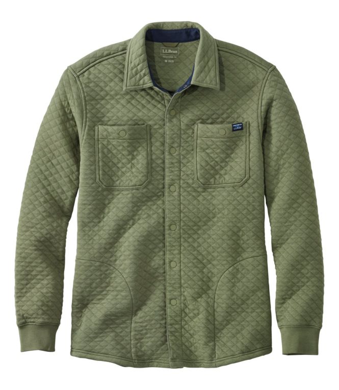 Men's Quilted Sweatshirts, Snap Overshirt