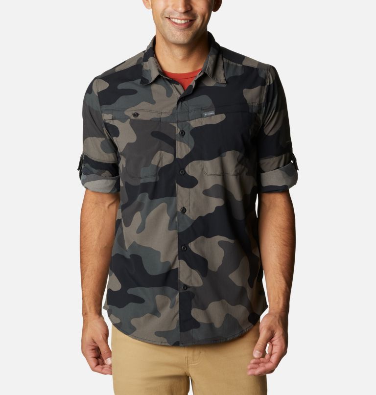 Columbia Men' Newto Ridge Printe Lon Sleev Shirt