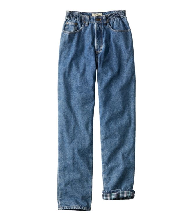 Women's Double L? Jeans, Ultra High-Rise Comfort Waist Tapered Leg Flannel-Lined