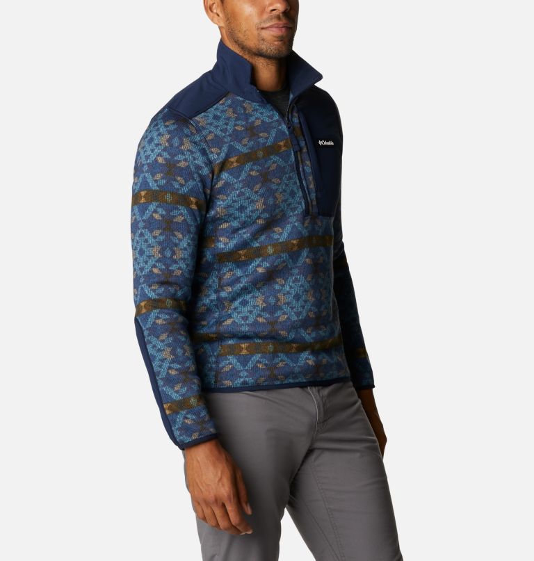 Columbia Men' Sweate Weather Fleec Printe Hal Zi Pullover