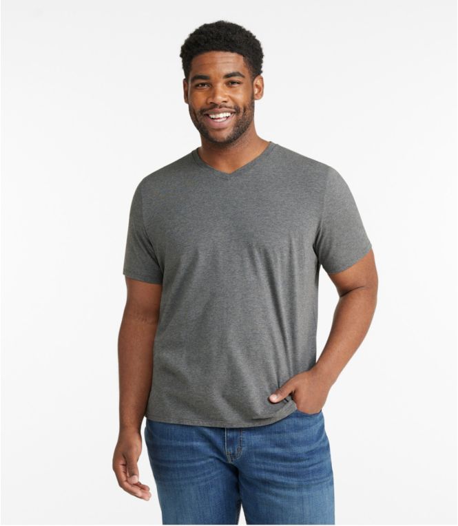 Men's Comfort Stretch Pima Tee, Short-Sleeve, V-Neck