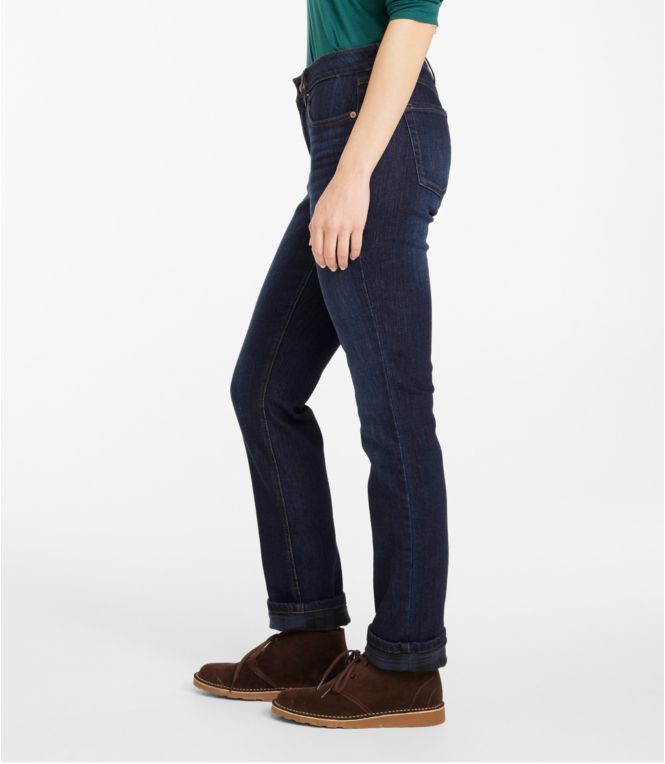 Women's BeanFlex? Jeans, Mid-Rise Straight-Leg Lined