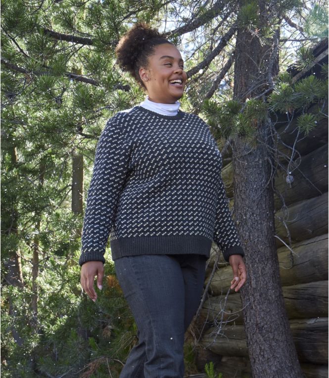 Women's Bean's Classic Ragg Wool Sweater, Crewneck Bird's-Eye