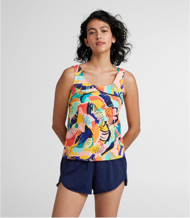 Women's BeanSport Swimwear, Scoopneck Tankini Top, Print
