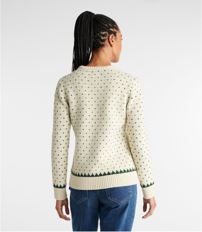 Women's Bean's Classic Ragg Wool Crewneck Intarsia Sweater