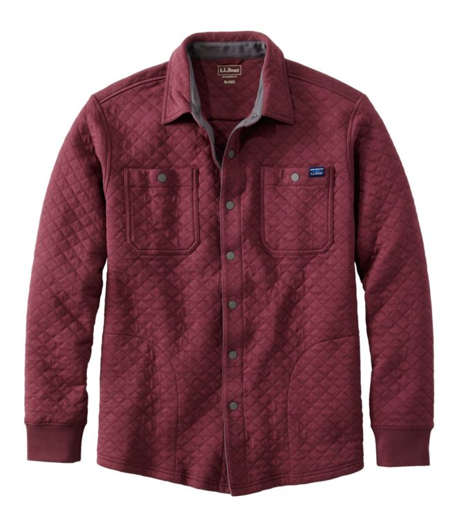 Men's Quilted Sweatshirts, Snap Overshirt
