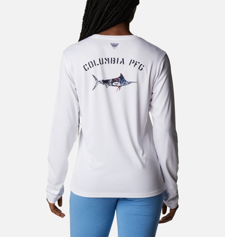 Columbia Women' PF Tida Tee Fill-O-Prin Fis Lon Sleev Shirt