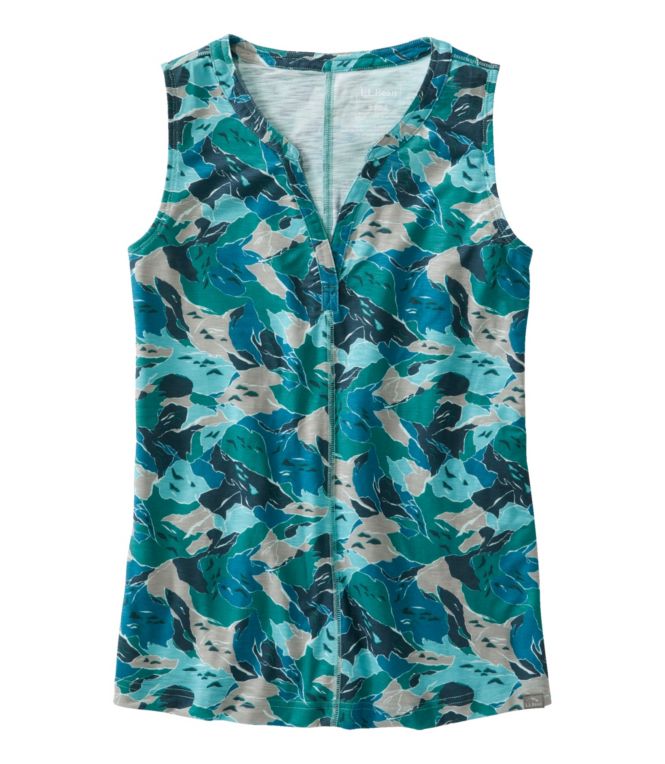Women's Streamside Tank, Splitneck Print