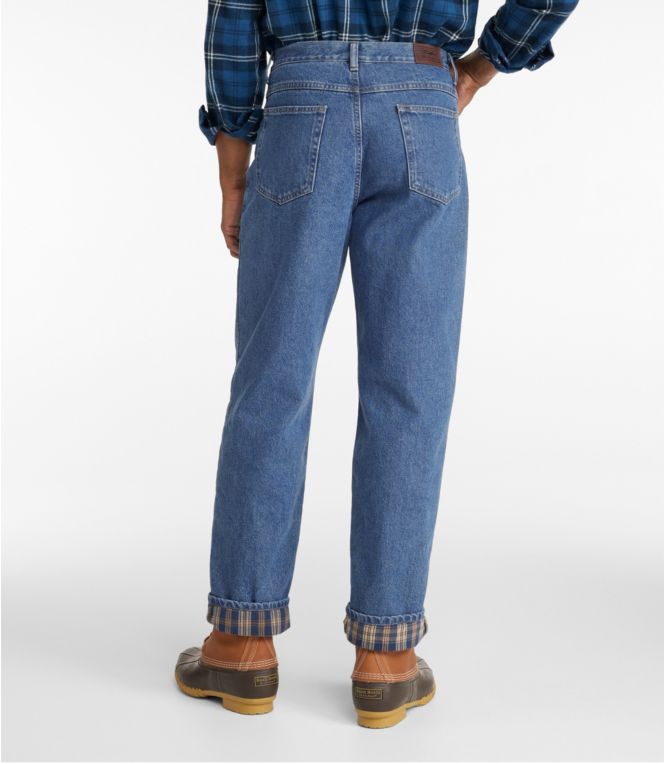Men's Double L? Jeans, Relaxed Fit, Flannel-Lined