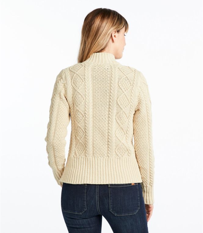 Women's Signature Cotton Fisherman Sweater, Short Cardigan