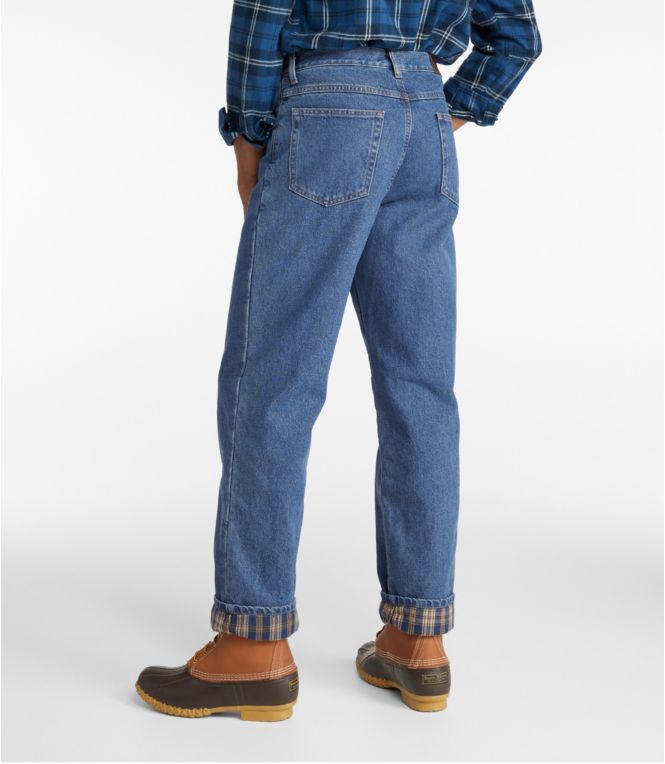 Men's Double L? Jeans, Relaxed Fit, Flannel-Lined