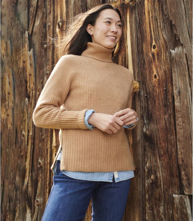 Women's SuperSoft Waffle Sweater, Turtleneck